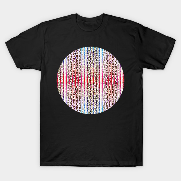 Colourful gradient unique flowers leopard stripes abstract modern 253 Pattern T-Shirt by dvongart